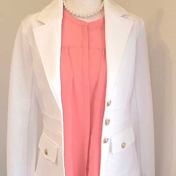 Anthropologie Joie Gold and White Textured Blazer - Picture 9 of 9